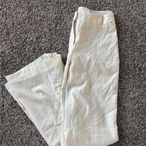 New York & Company Cream Pinstripe Dress Pants